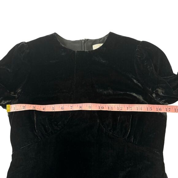 Reiss Bianca Black Velvet Long Sleeve Mini Dress - Picture 11 of 12